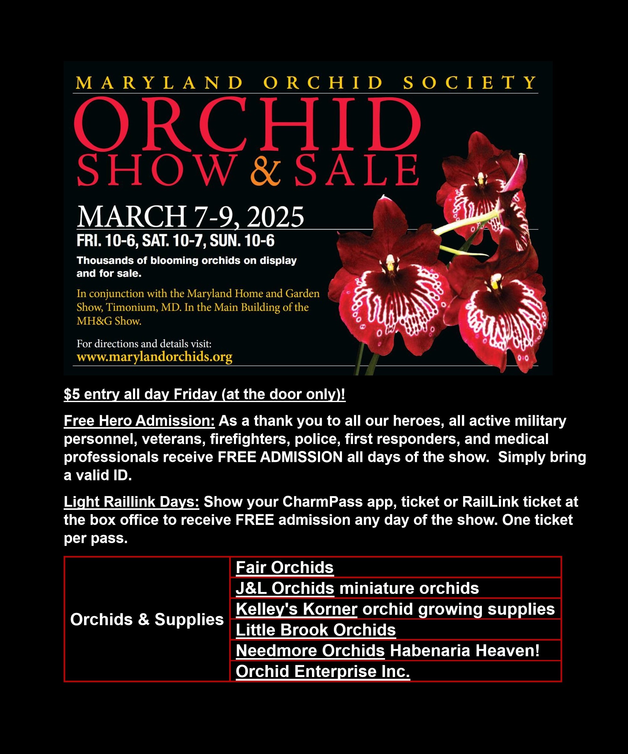 Maryland Orchid Society Show and Sale 2025