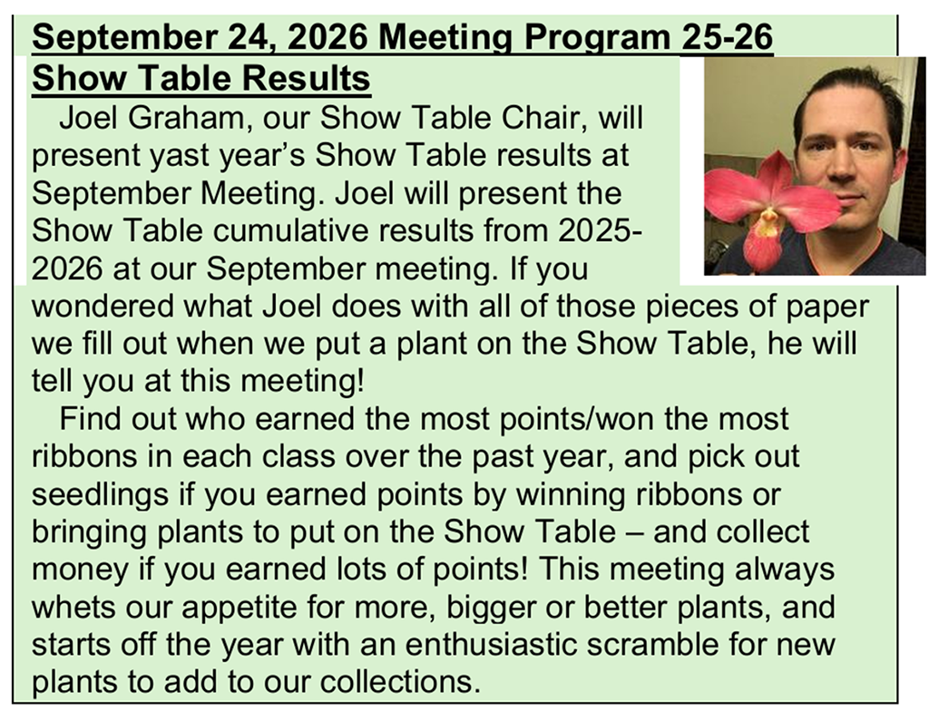 Joel's Program 24 September 2026
